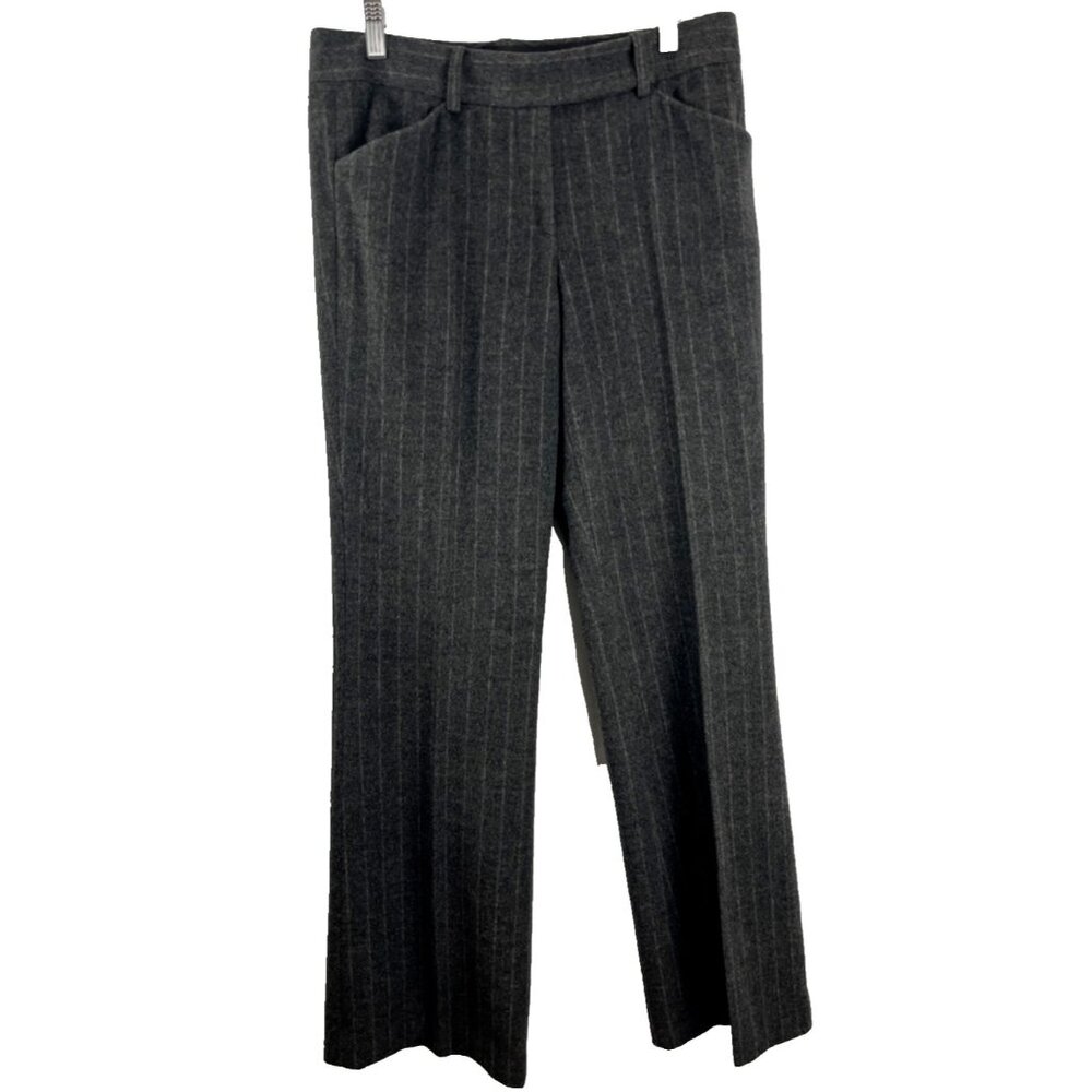 Charles Nolan New York Wool-Cashmere Blend Pinstripe Dress Pants Women's Size 6